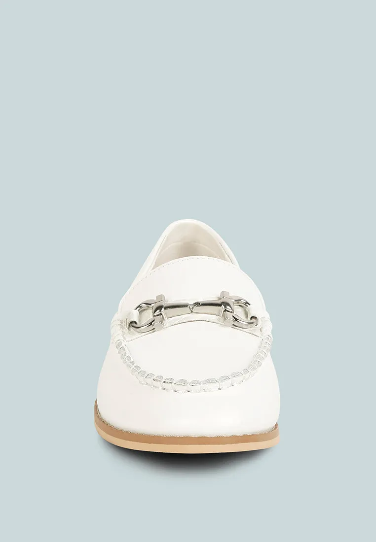 Holda Horsebit Embelished Loafers With Stitch Detail By Ruw