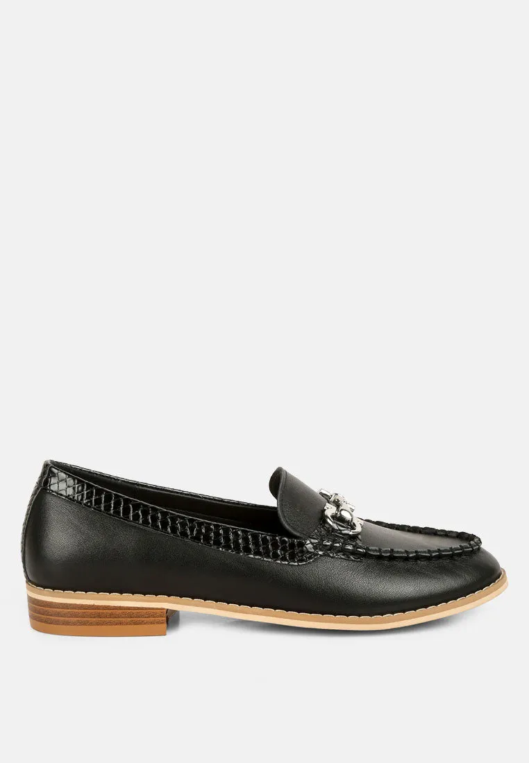 Holda Horsebit Embelished Loafers With Stitch Detail By Ruw