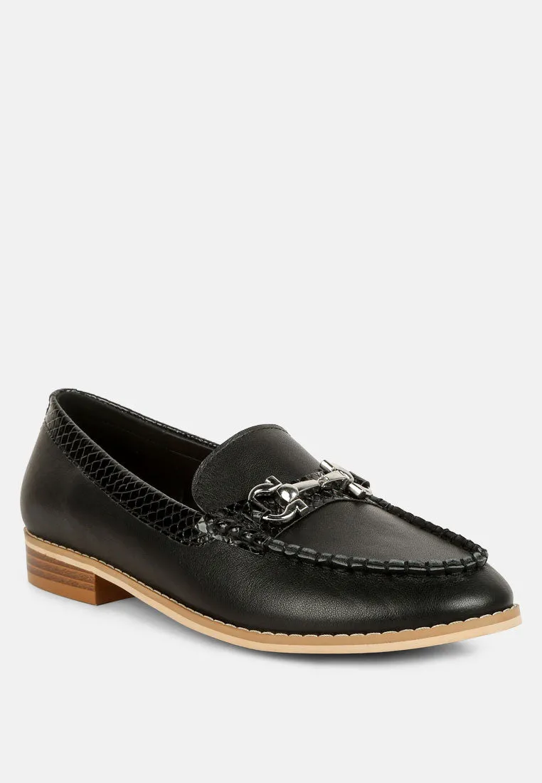 Holda Horsebit Embelished Loafers With Stitch Detail By Ruw