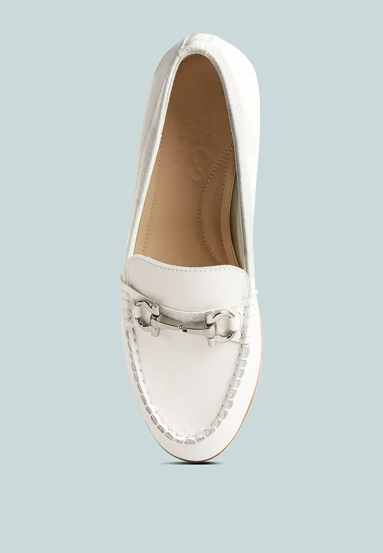 Holda Horsebit Embelished Loafers With Stitch Detail By Ruw