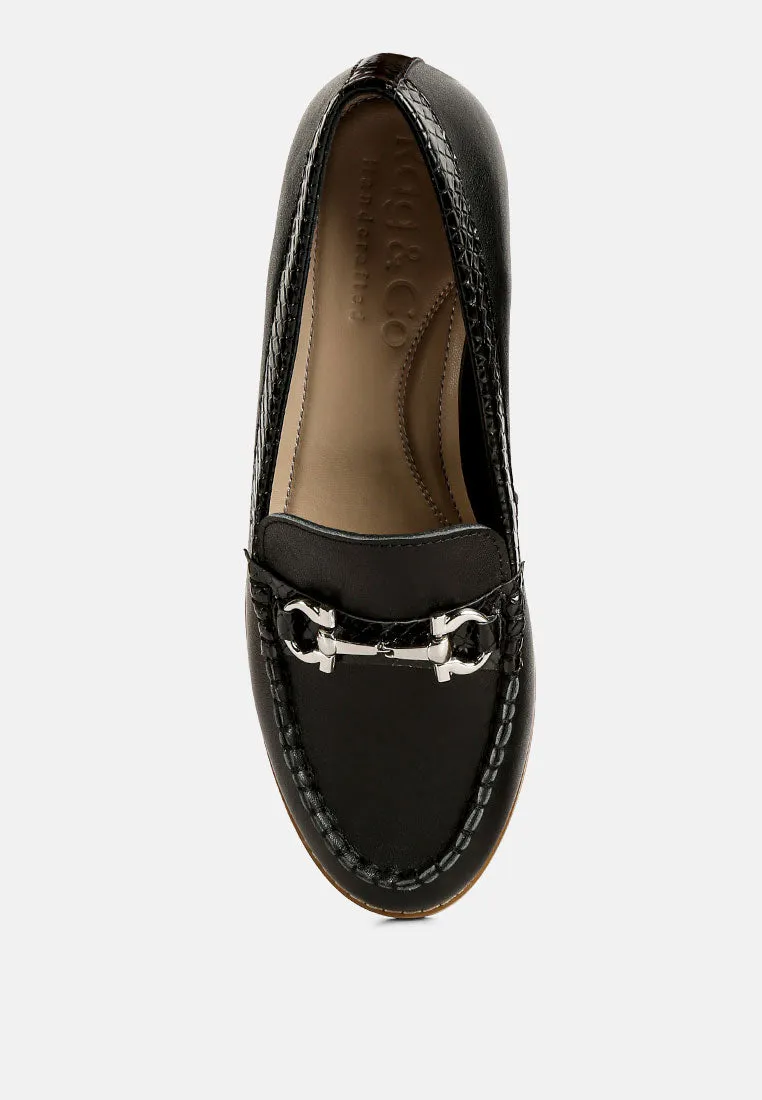 Holda Horsebit Embelished Loafers With Stitch Detail By Ruw