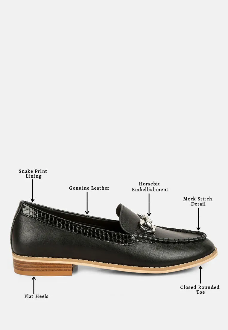 Holda Horsebit Embelished Loafers With Stitch Detail By Ruw