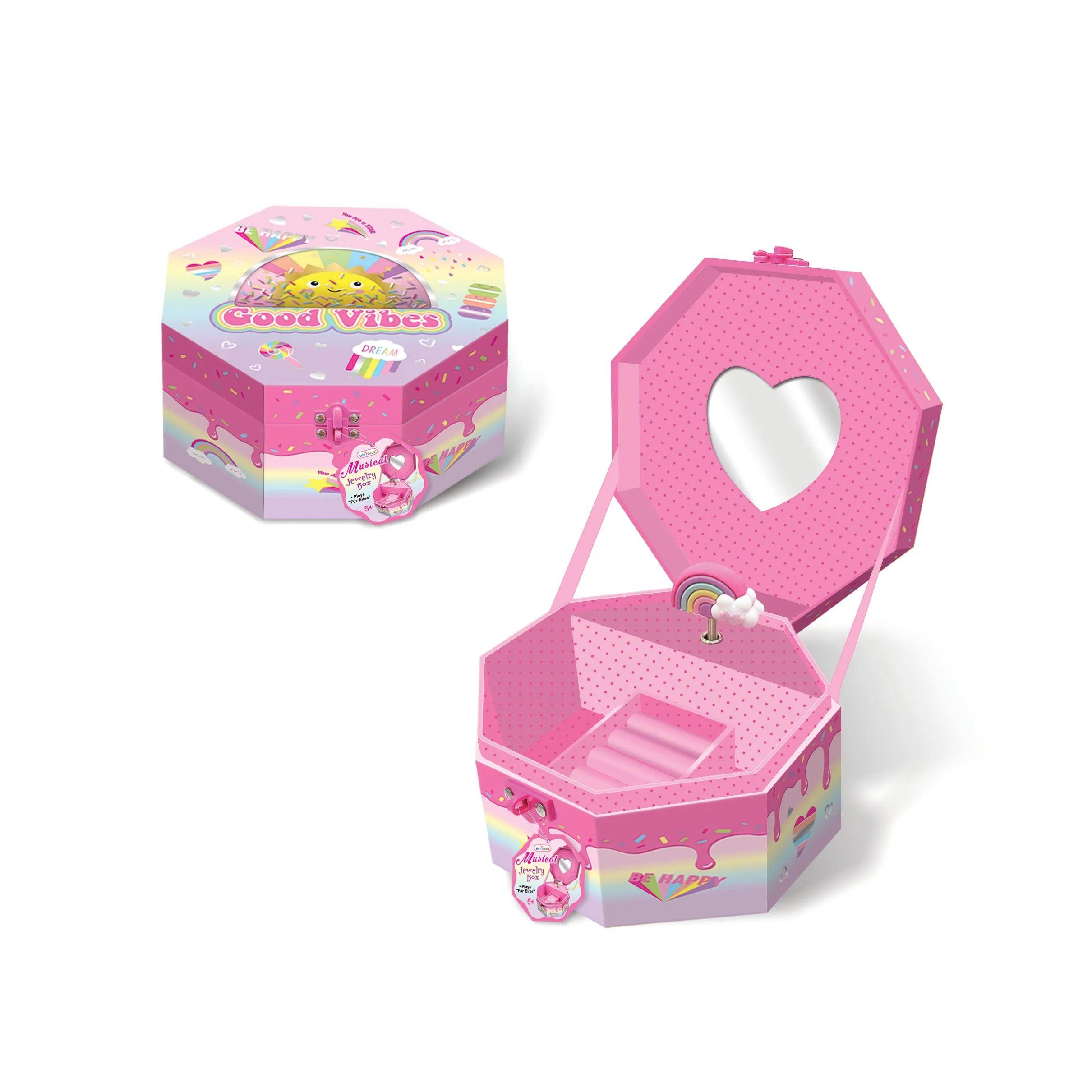 Hot Focus Musical Jewelry Box with Figurine - Rainbow