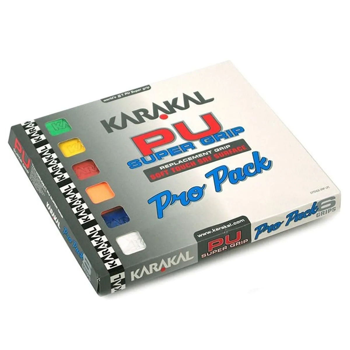 Karakal PU Badminton Super Grip - Pack of 6 - Assorted Colors