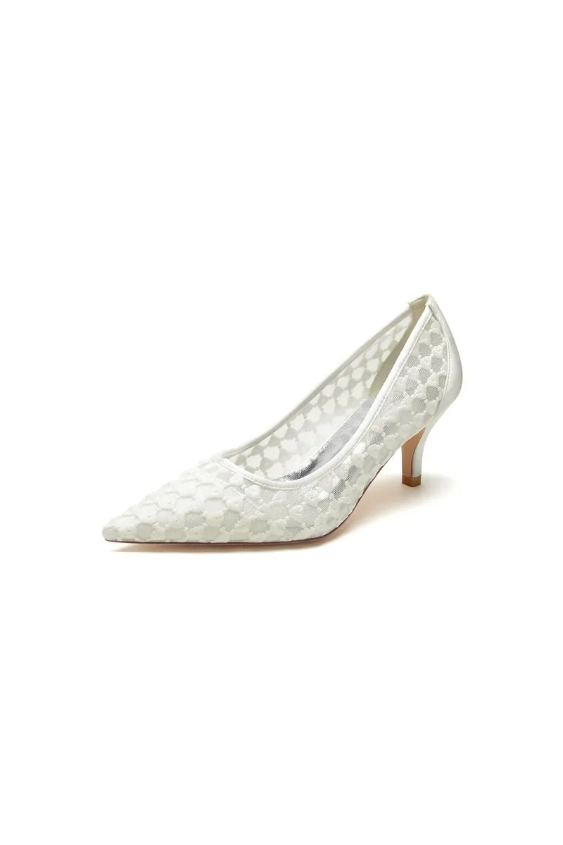 Lace Pointed Toe Wedding Stiletto Heels