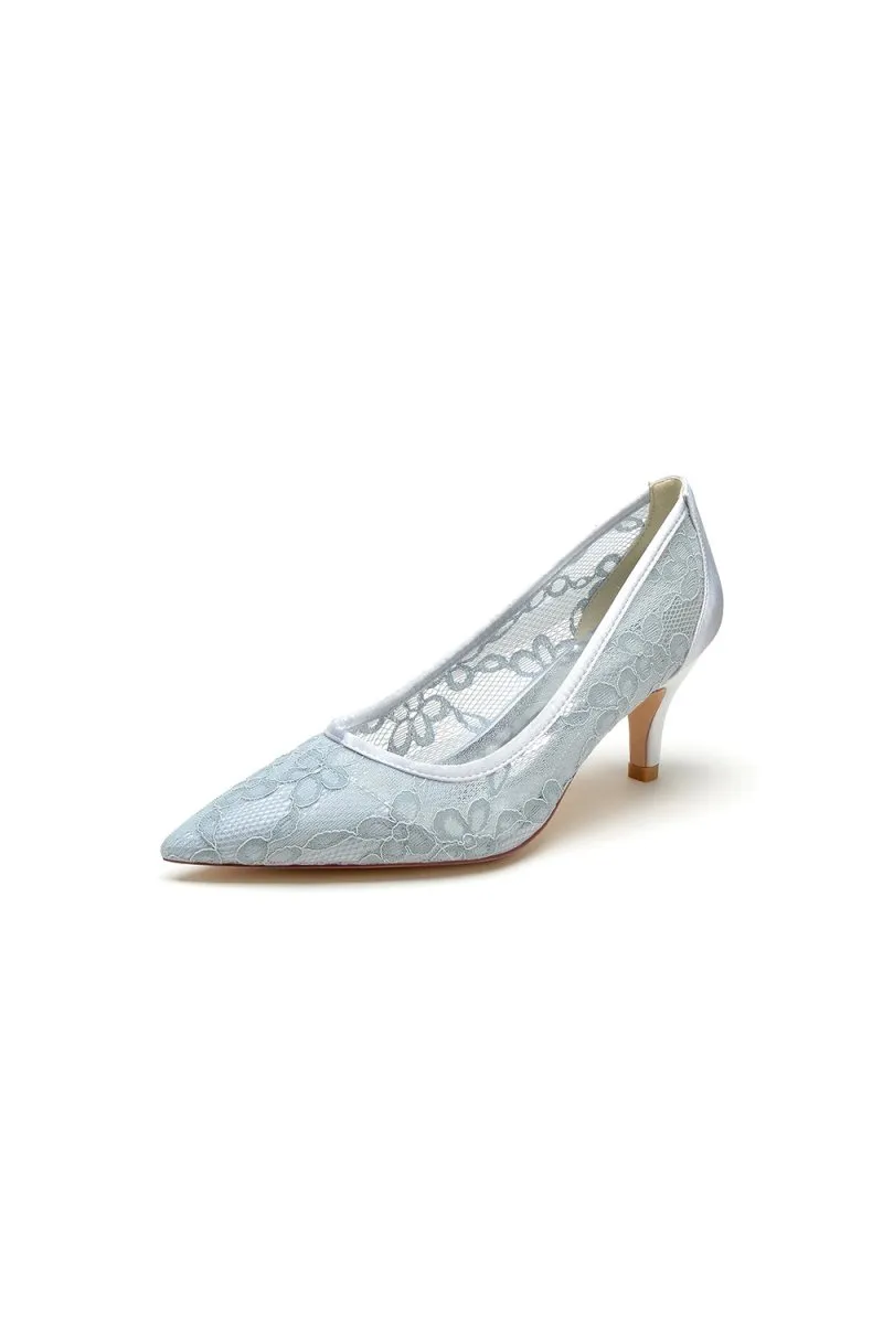 Lace Pointed Toe Wedding Stiletto Heels