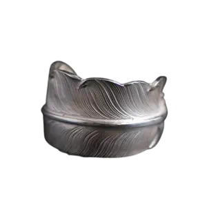Larry Smith Eagle Head Feather Ring
