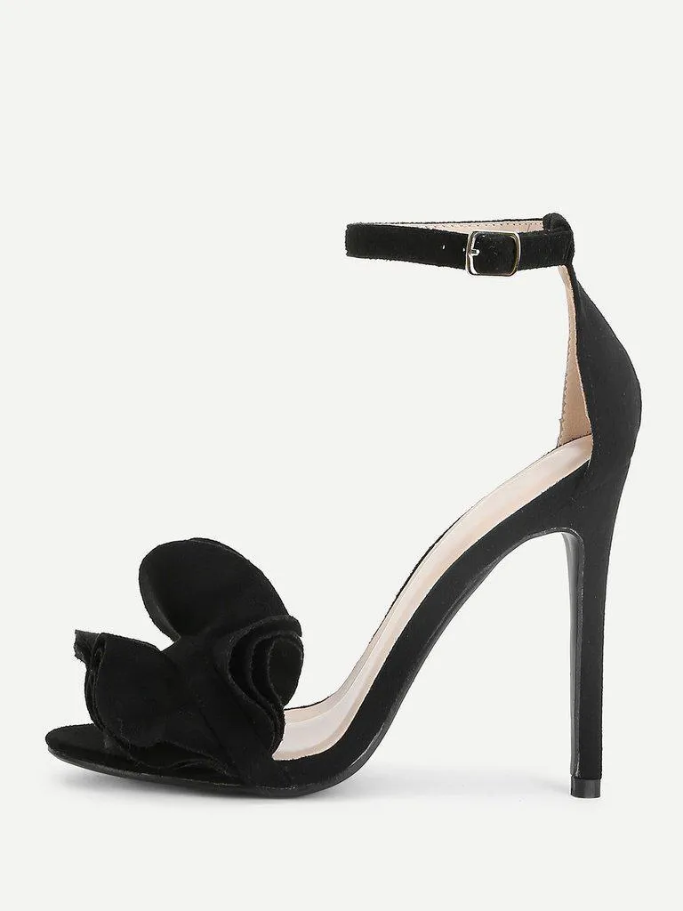 Layered Ruffle Design Stiletto Heels