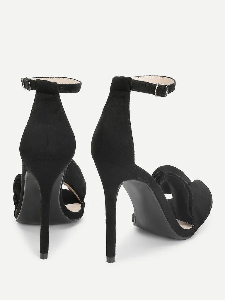 Layered Ruffle Design Stiletto Heels
