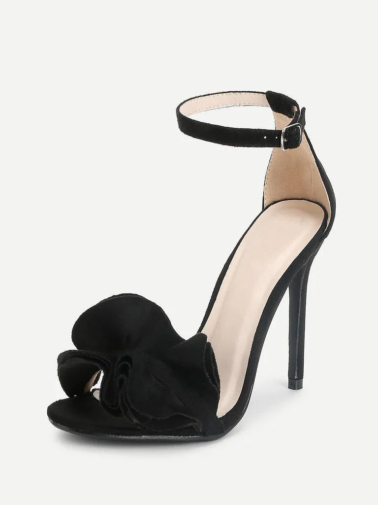 Layered Ruffle Design Stiletto Heels
