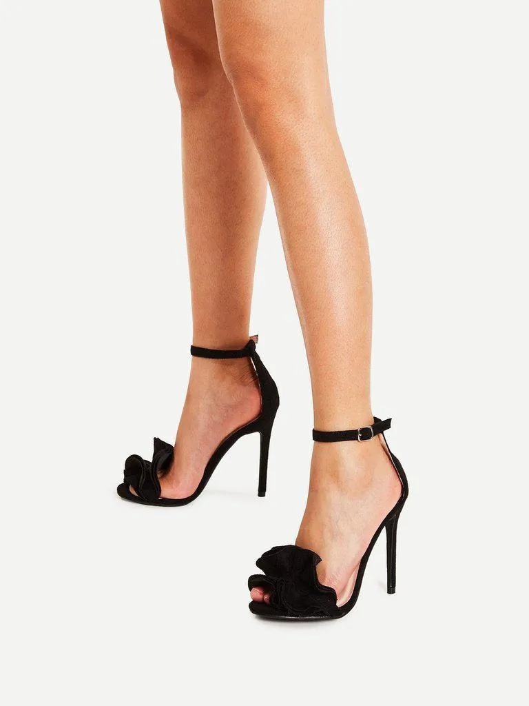 Layered Ruffle Design Stiletto Heels
