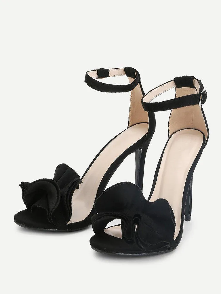 Layered Ruffle Design Stiletto Heels