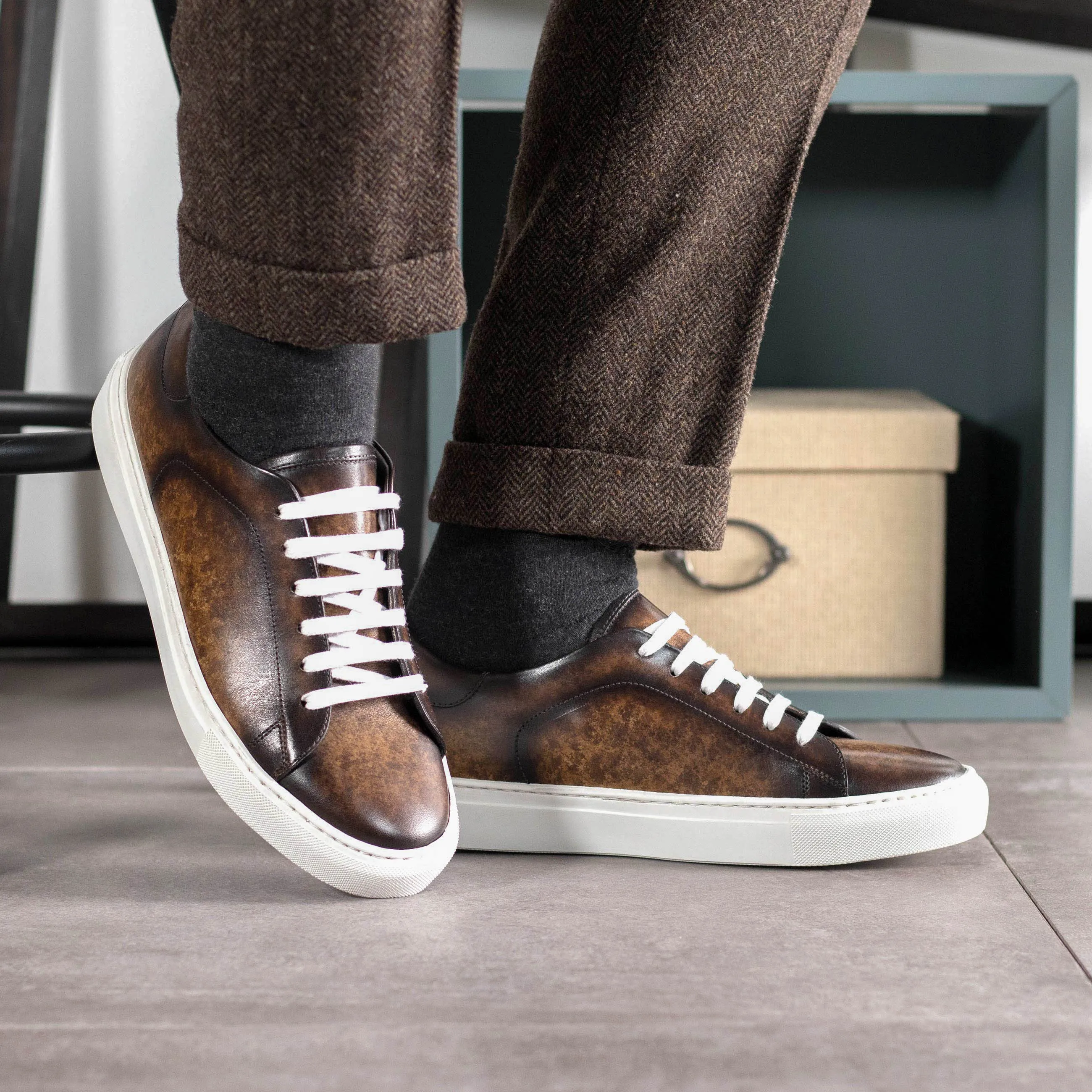 Leather Trainer │ Brown Patina