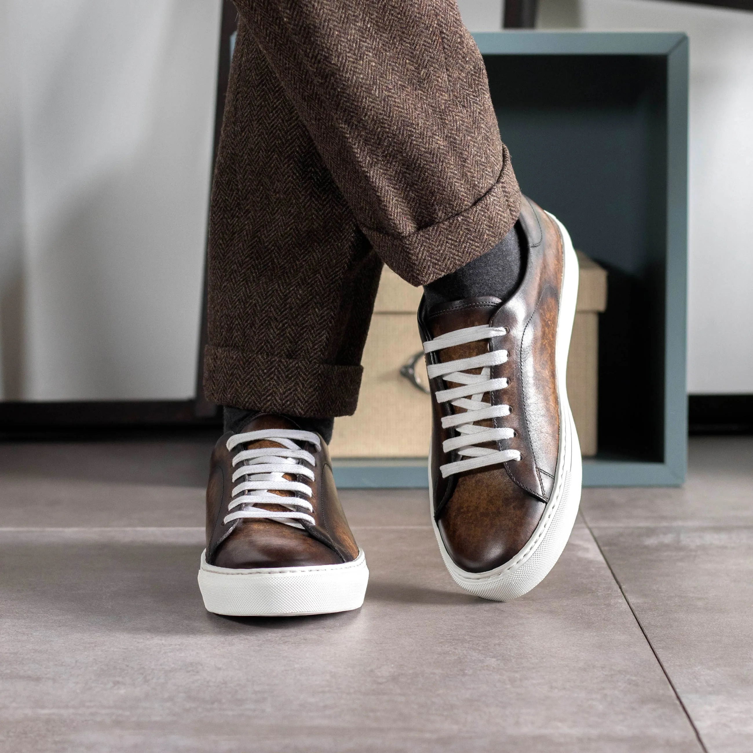 Leather Trainer │ Brown Patina