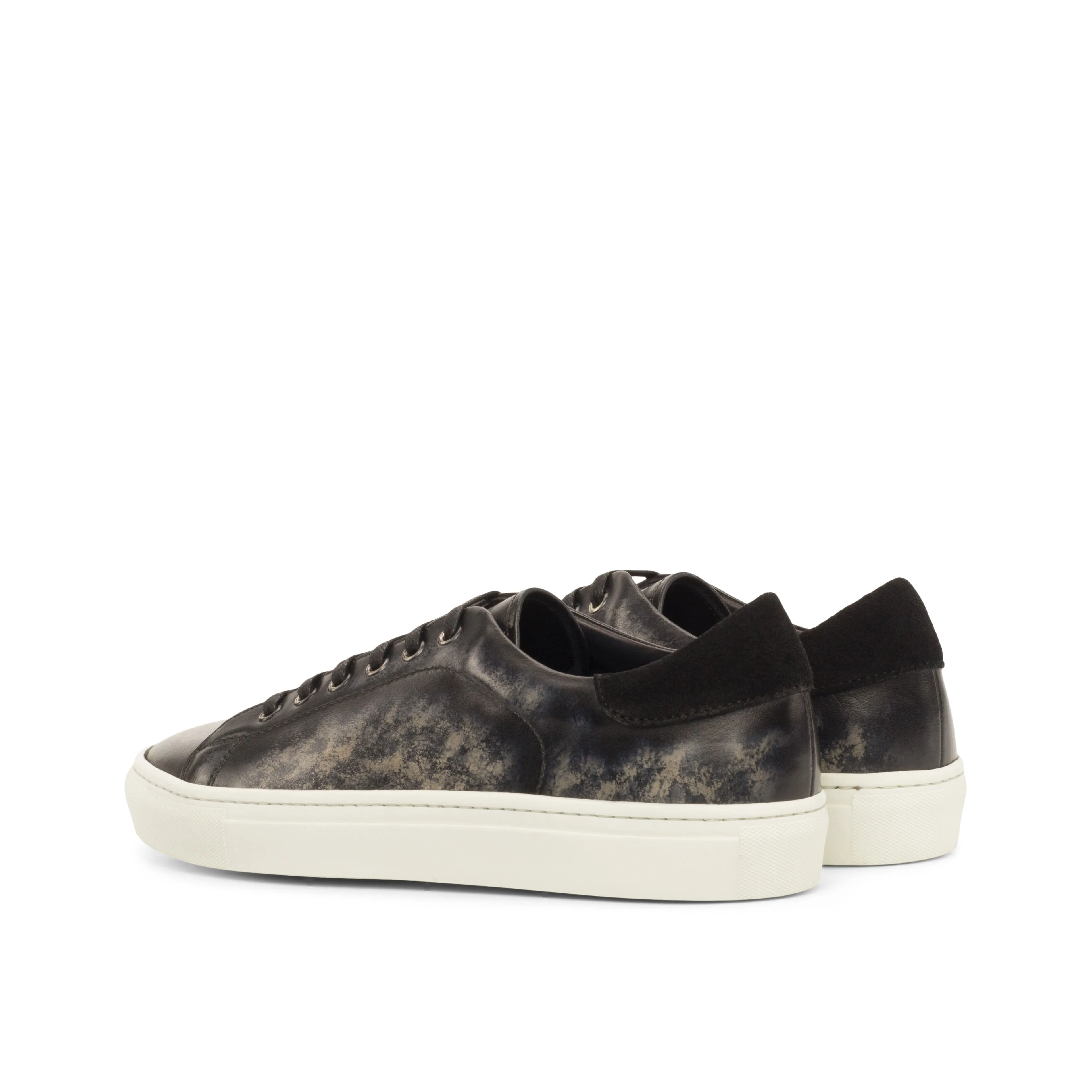 Leather Trainer │ Grey Marble Patina