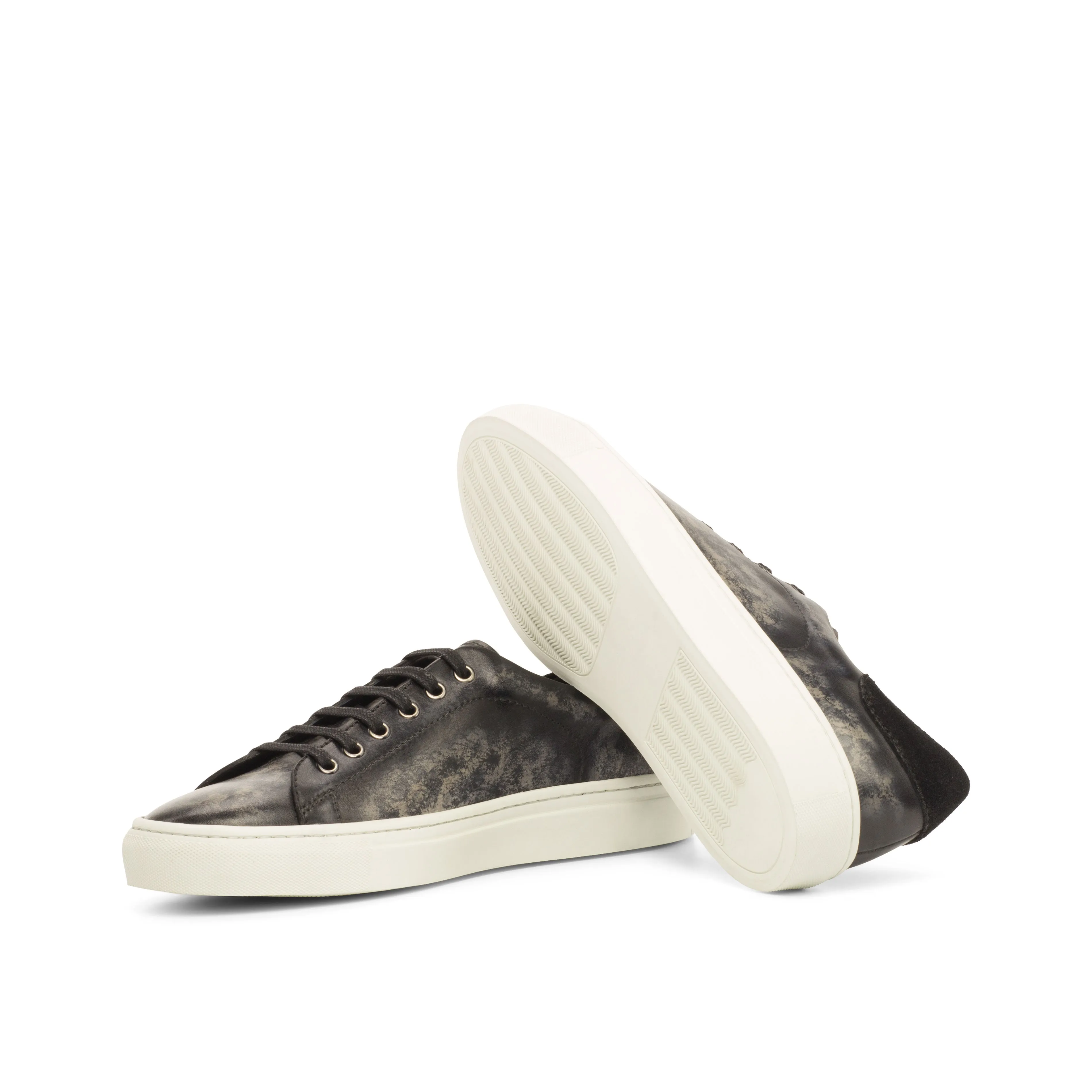 Leather Trainer │ Grey Marble Patina