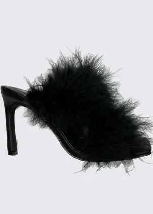 Liliana Black Feather High Heels