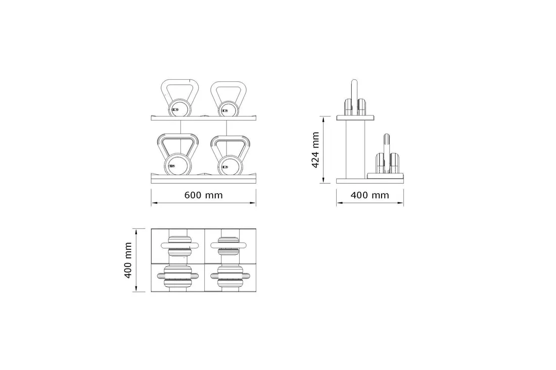 LOVA™ LIGHT - Kettlebells With Horizontal Rack