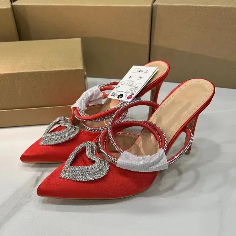 Luxury Bling Party Pumps for Women | Elegant Ankle Strap Slingbacks | Pointed Toe Bridal & Wedding Shoes