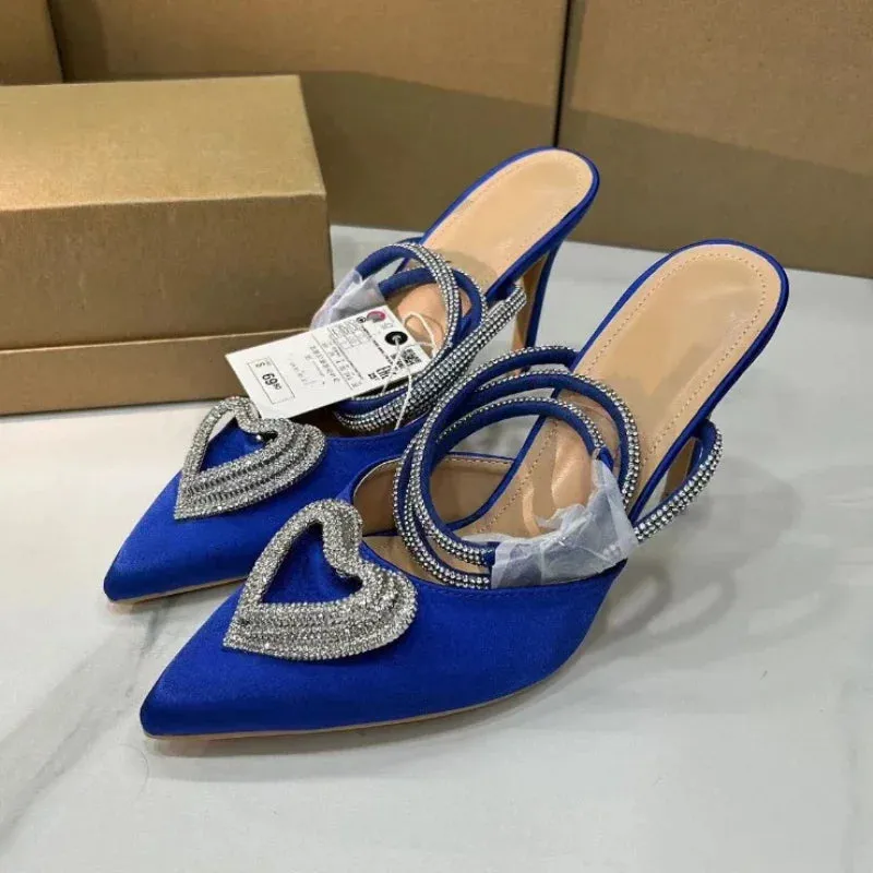 Luxury Bling Party Pumps for Women | Elegant Ankle Strap Slingbacks | Pointed Toe Bridal & Wedding Shoes