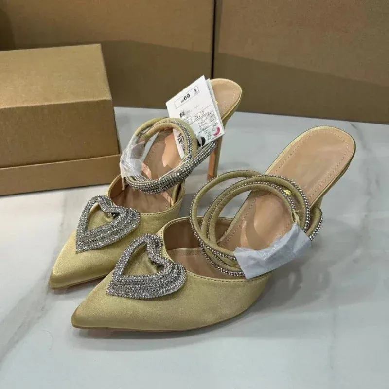Luxury Bling Party Pumps for Women | Elegant Ankle Strap Slingbacks | Pointed Toe Bridal & Wedding Shoes