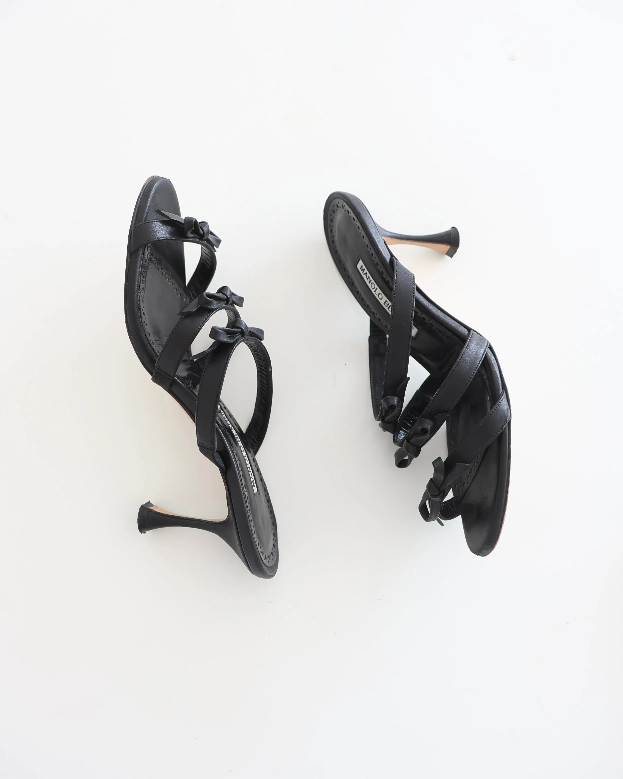 Manolo Blahnik Black Bow Heels