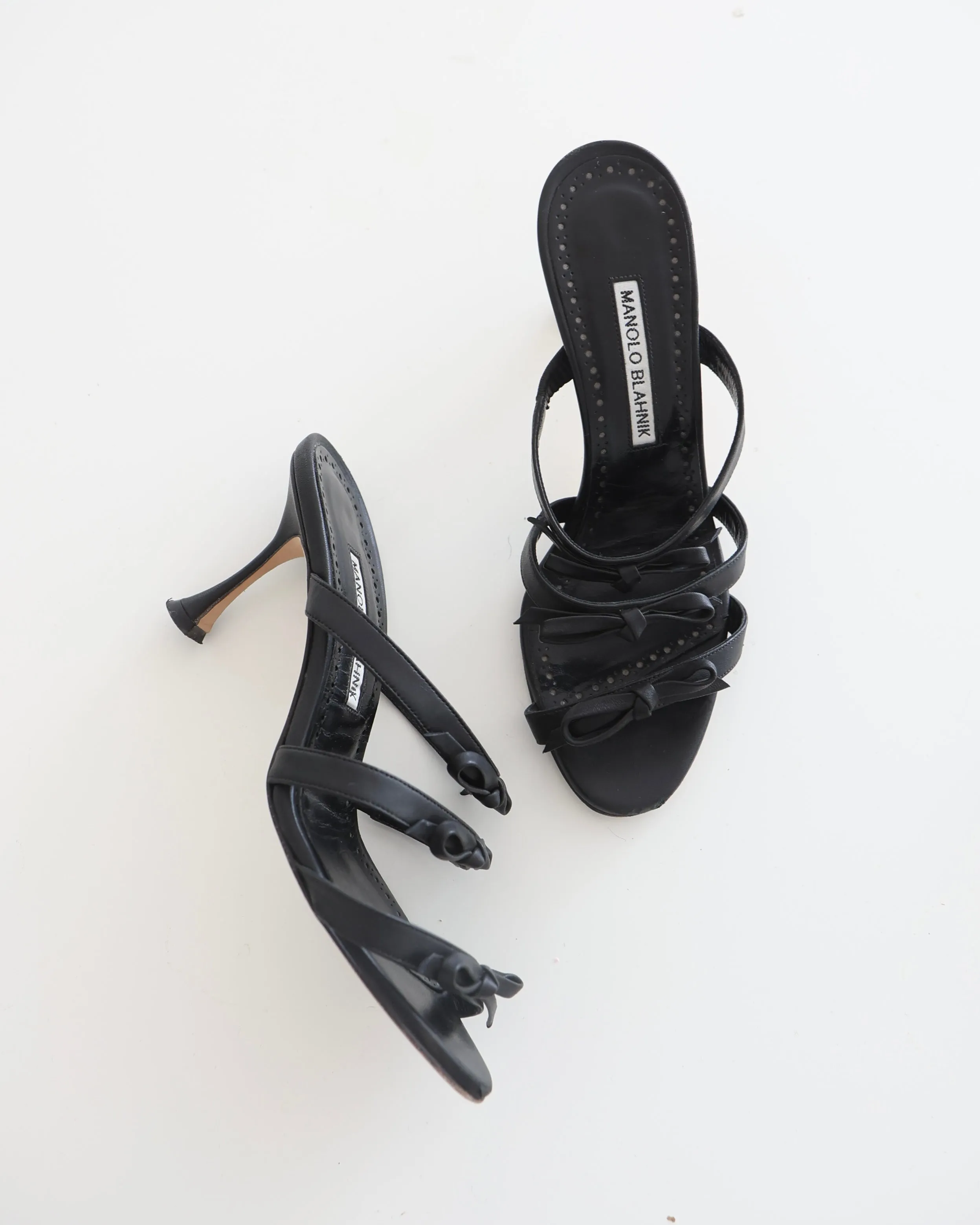 Manolo Blahnik Black Bow Heels