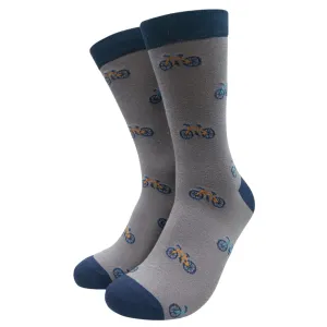 Men's Bamboo Cycling Socks- Grey