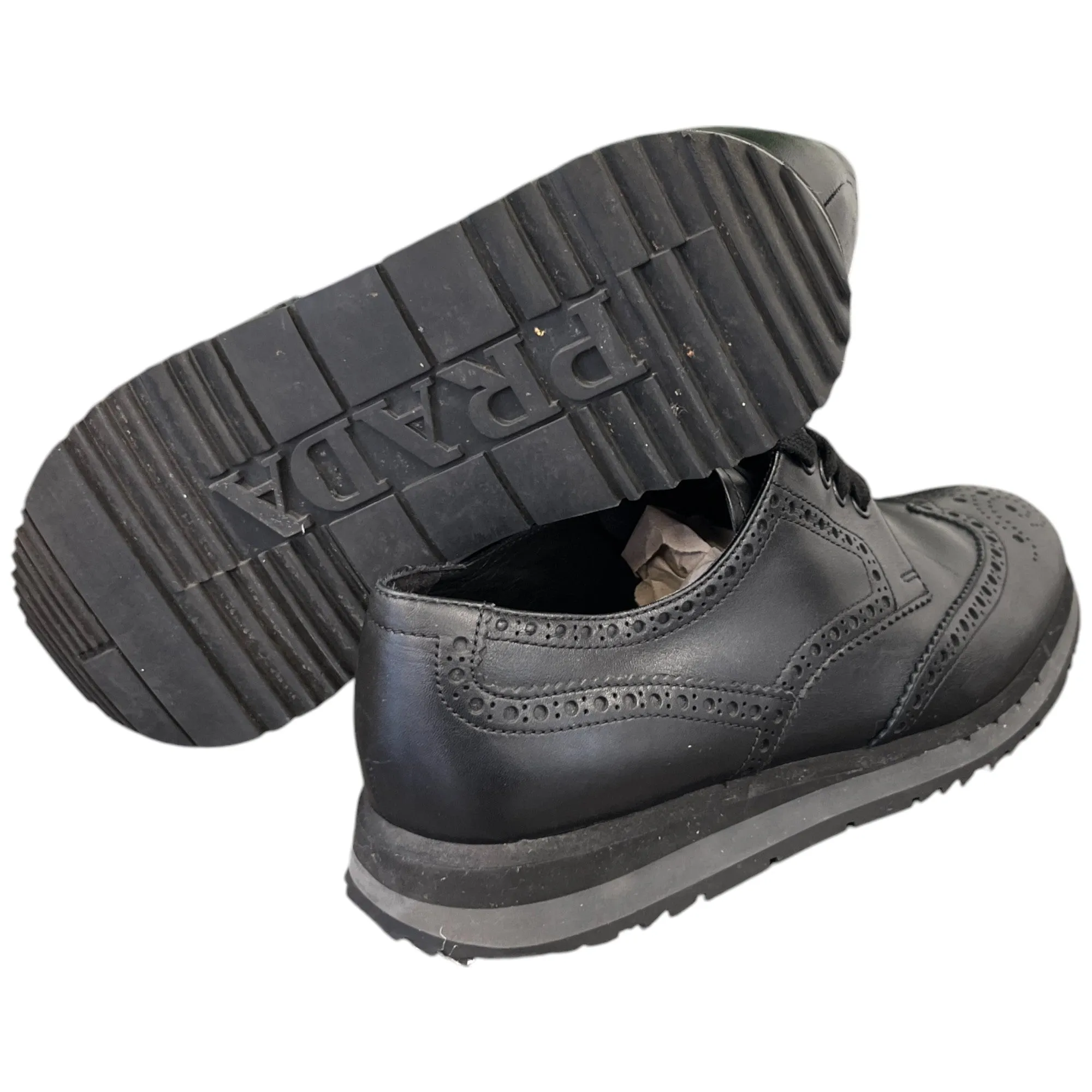 Men's Brogue Low Trainers Black Size EU 42.5 / UK 8.5