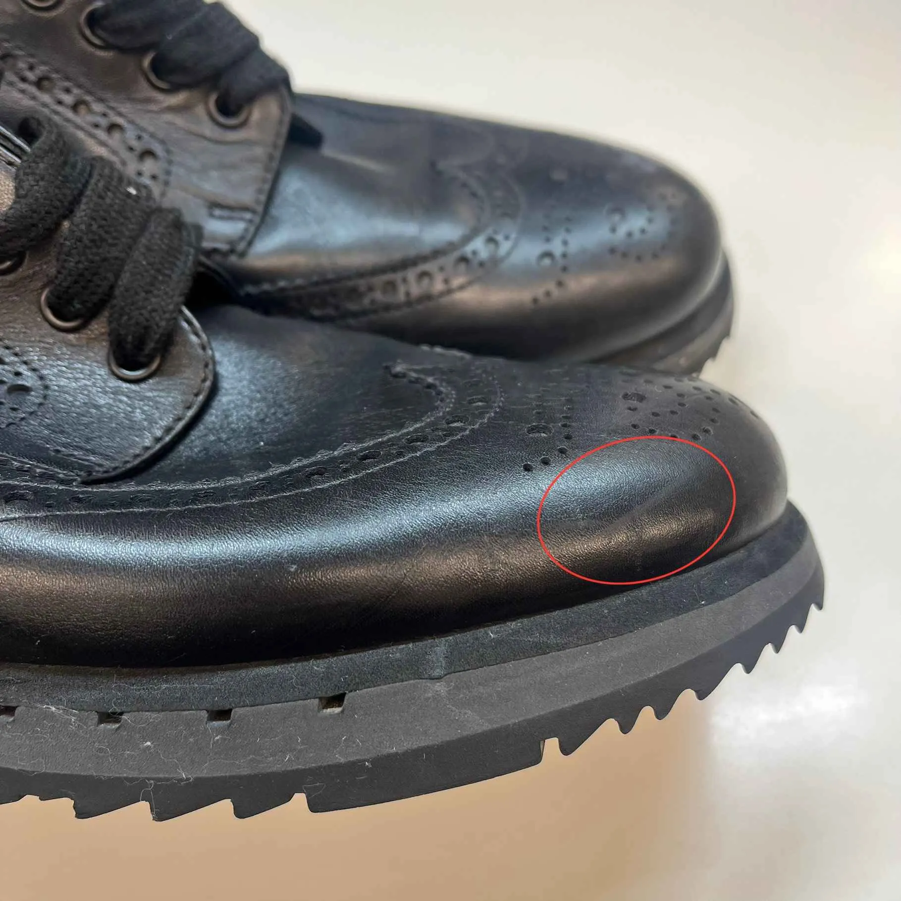 Men's Brogue Low Trainers Black Size EU 42.5 / UK 8.5