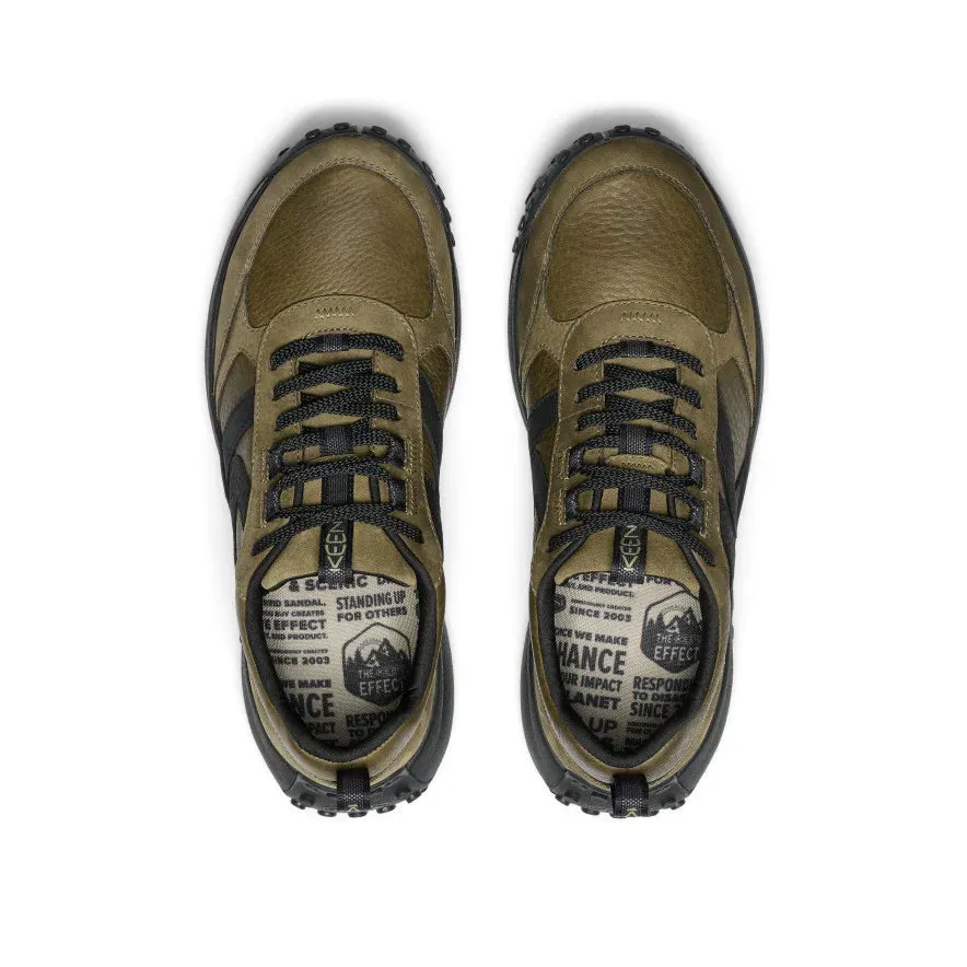 MEN'S KEEN KS86 LEATHER SNEAKER | DARK OLIVE / BLACK