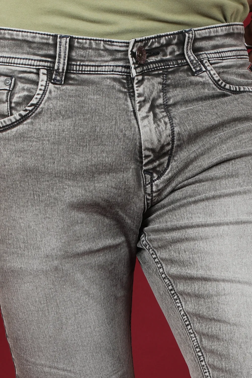Men's Light Grey Denim Slim Fit Crux-5035 Jeans