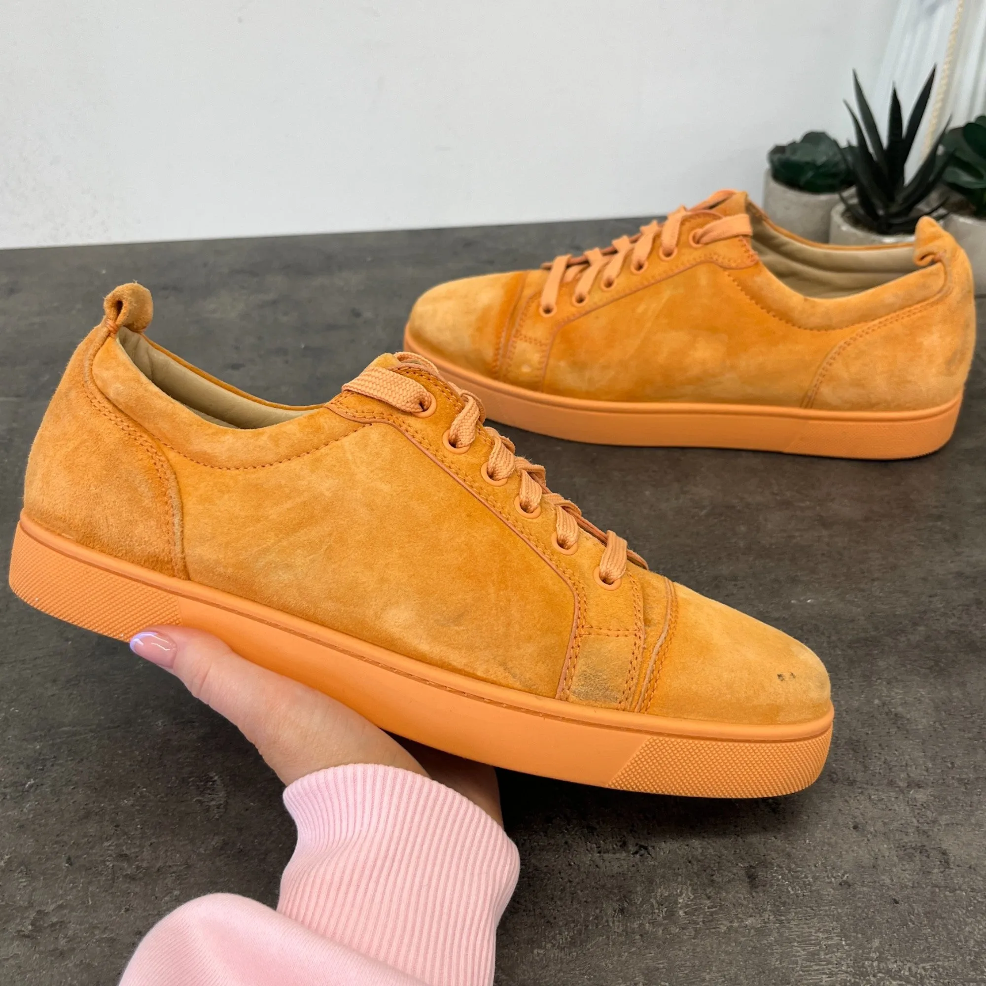 Men's Louis Junior Flat Low Trainers Orange Size EU 42 / UK 8