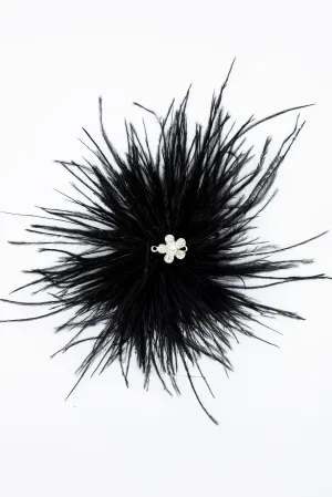 Midnight Elegance: Black Feather Shoe Clip