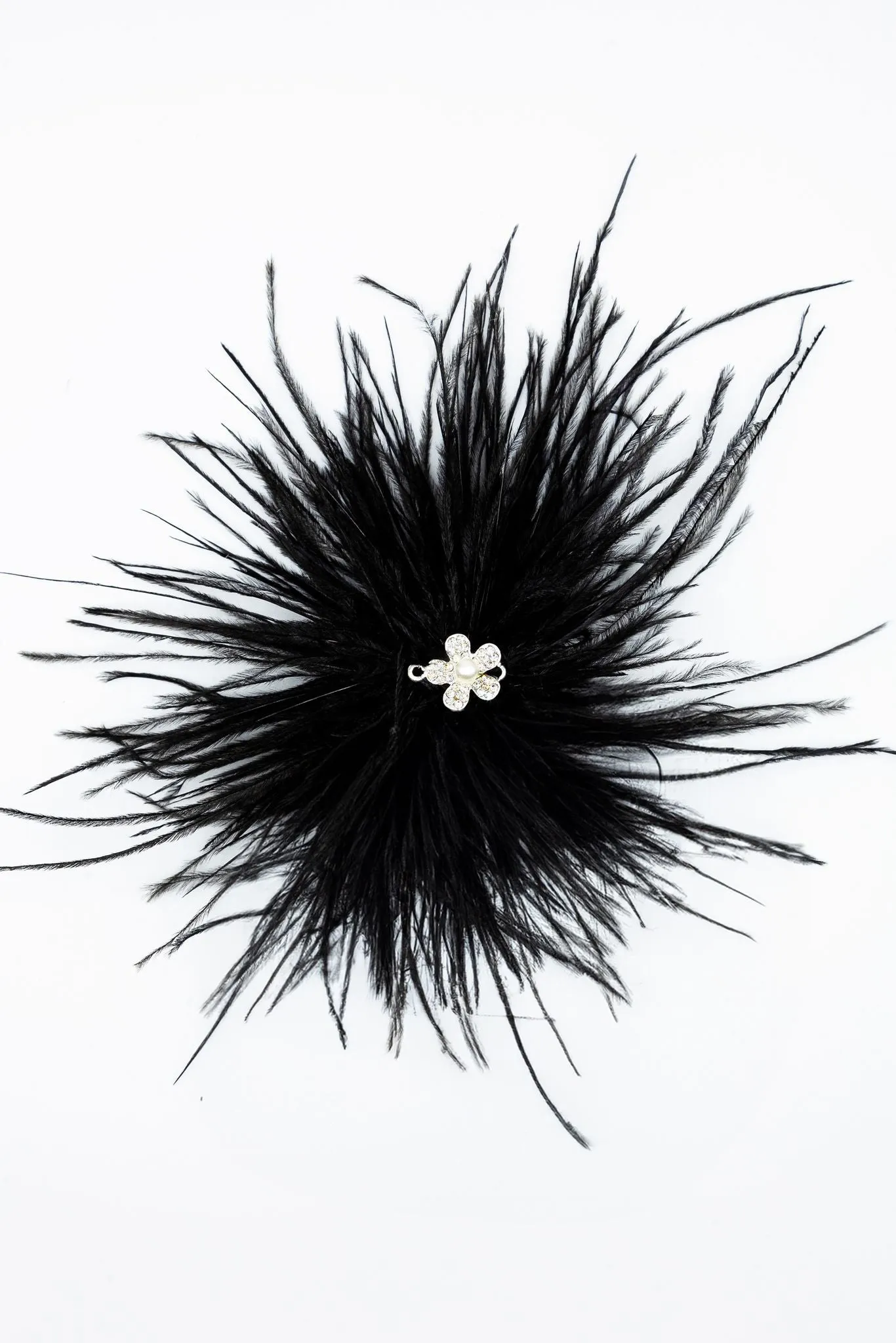 Midnight Elegance: Black Feather Shoe Clip