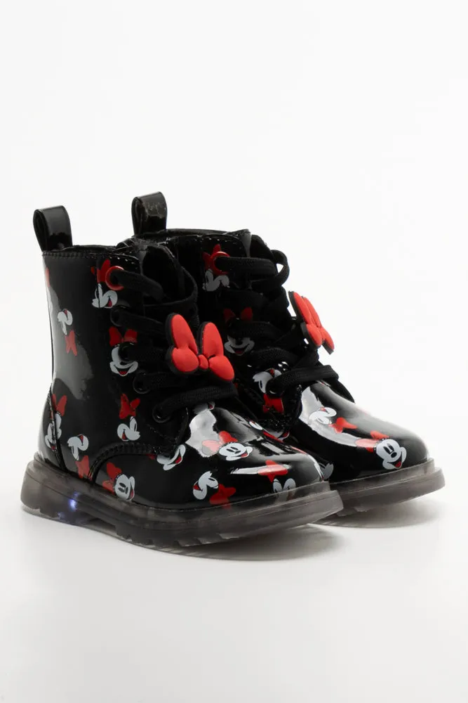 Minnie Mouse Light Up Boots Black