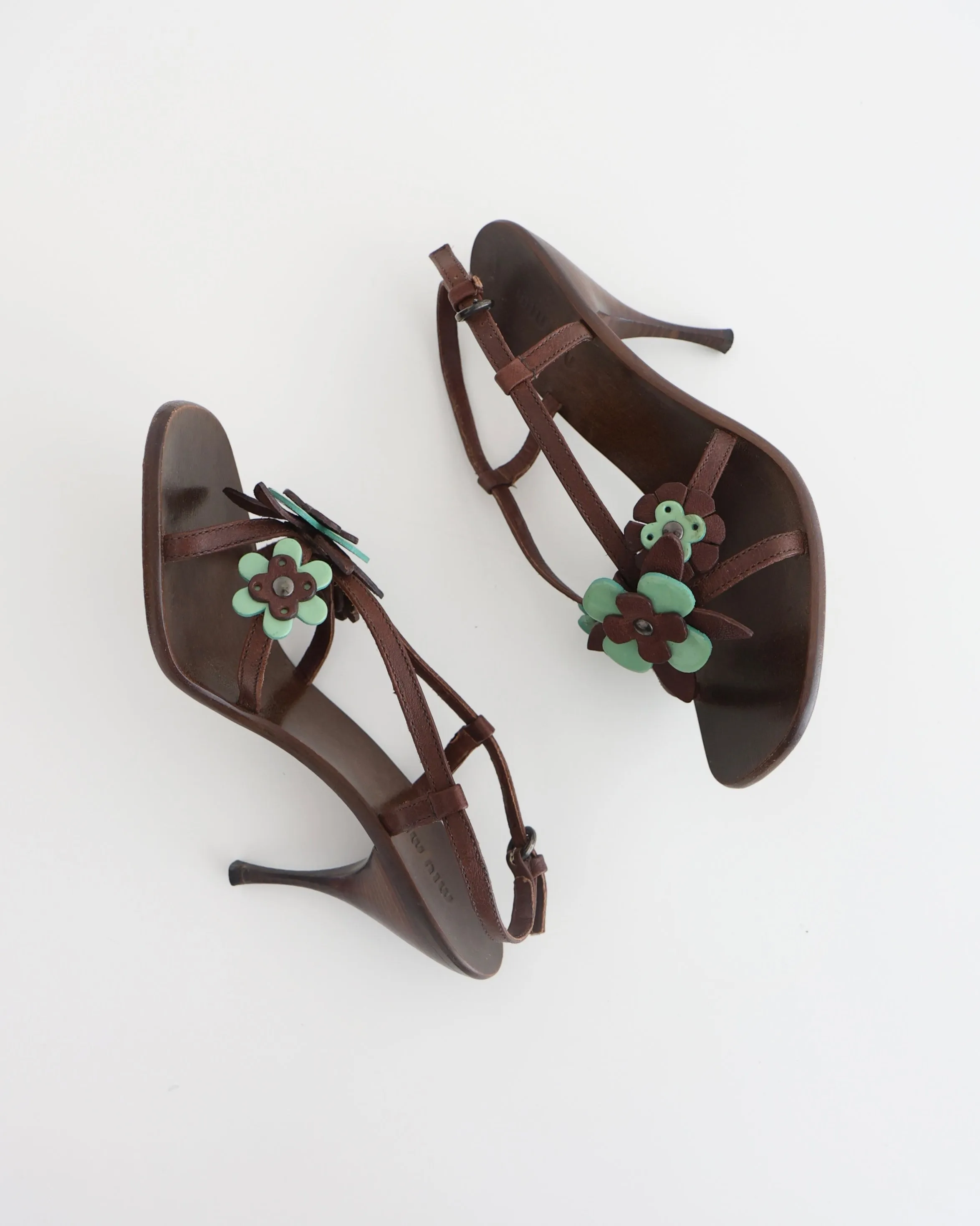 Miu Miu Brown Flower Heels