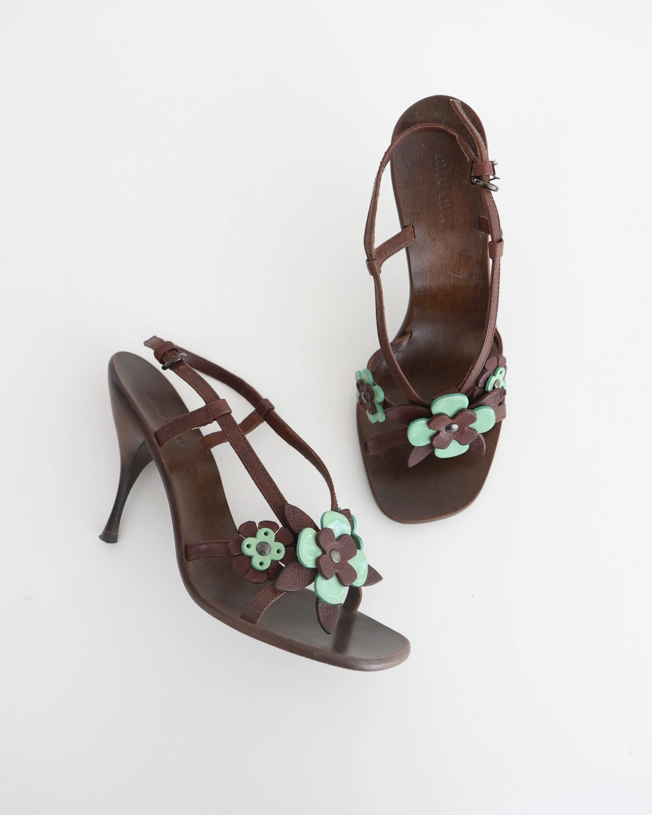 Miu Miu Brown Flower Heels