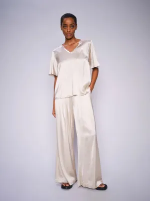 Mos Mosh - Rita Satin Pant | Feather Gray