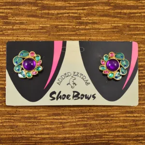 NOS Enamel Leaf Shoe Clips
