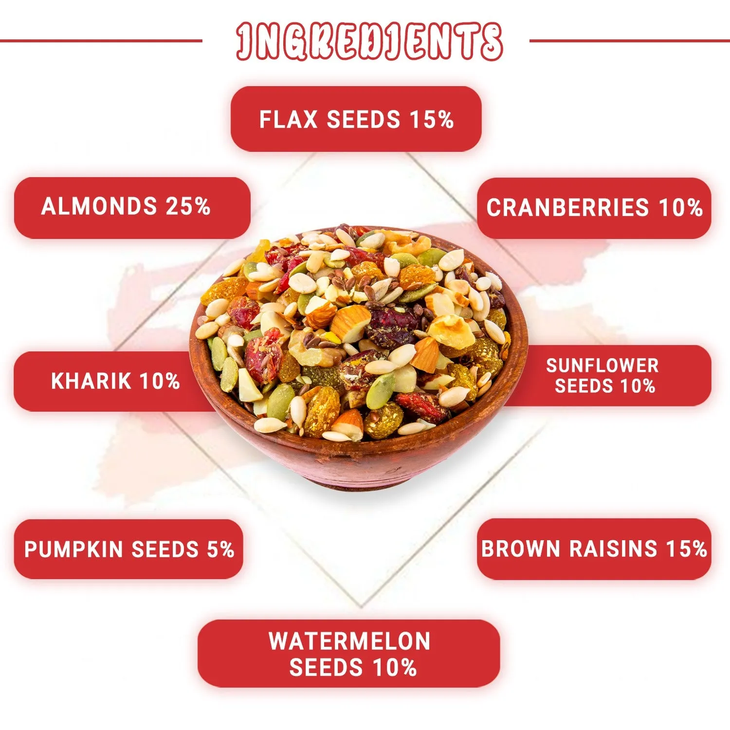 Nutorio Trail Mix, Healthy & Roasted Snack with Mix of Dry Fruits, Berries and Seeds 15 g (Pack of 15)
