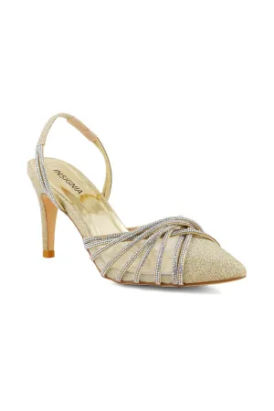 Party Wear Sling Back I47268-Golden