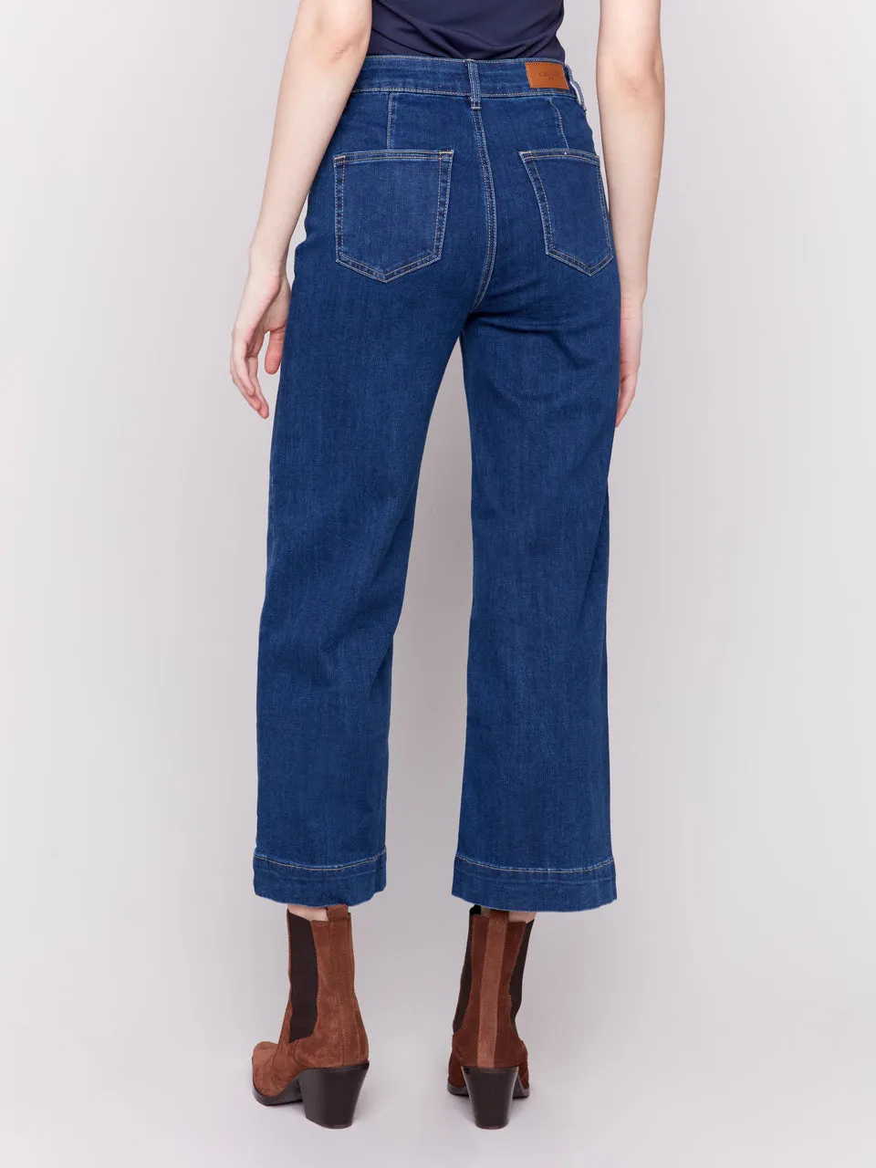 Patch Pocket Flare Jeans - Indigo - 5538-431A