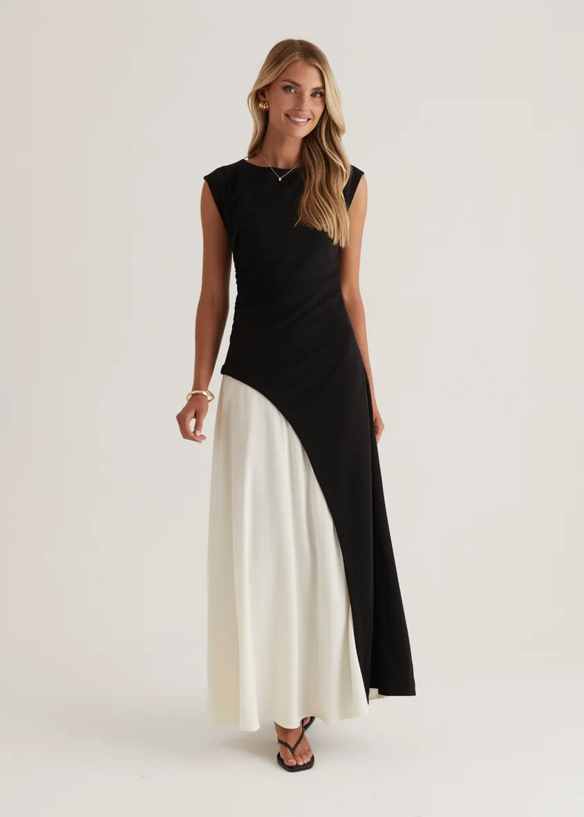 Picasso Maxi Dress - Black Splice