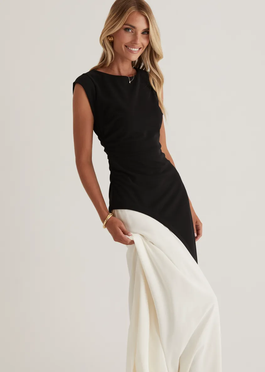 Picasso Maxi Dress - Black Splice