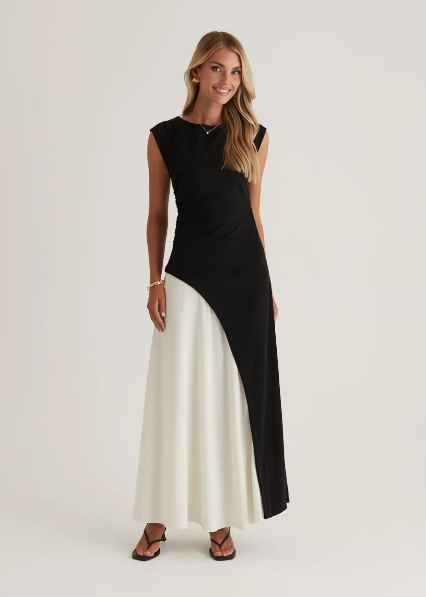 Picasso Maxi Dress - Black Splice