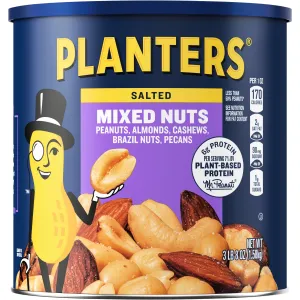 Planters Mixed Nuts Peanuts, Almonds, Cashews, Sea Salt, 3.5 Lb Canister