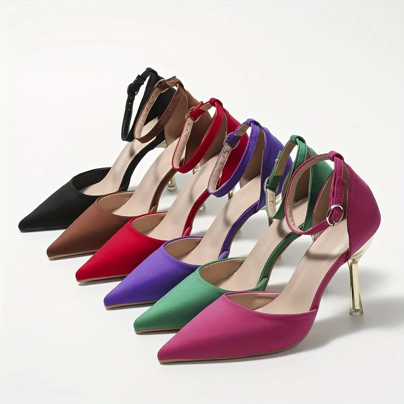 Pointed Toe  Ankle Strap Stiletto