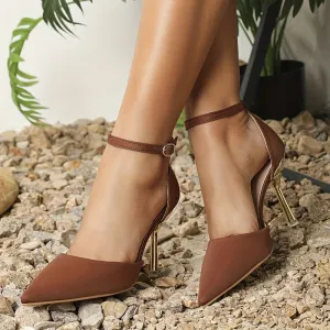 Pointed Toe  Ankle Strap Stiletto