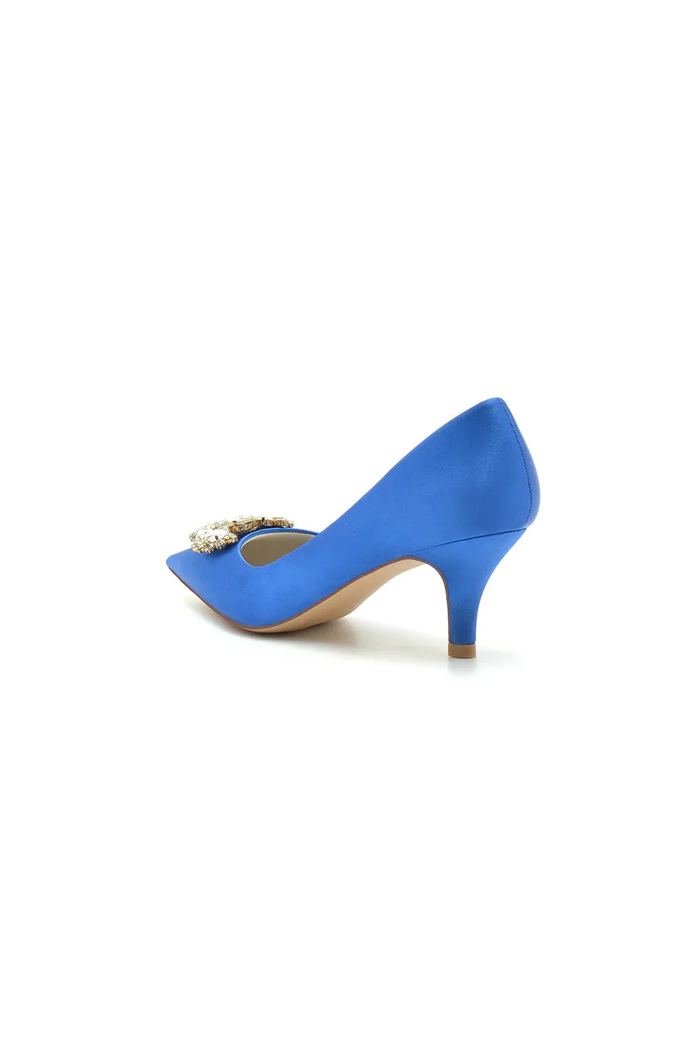 Pointed Toe Stiletto Heels with Rhinestone